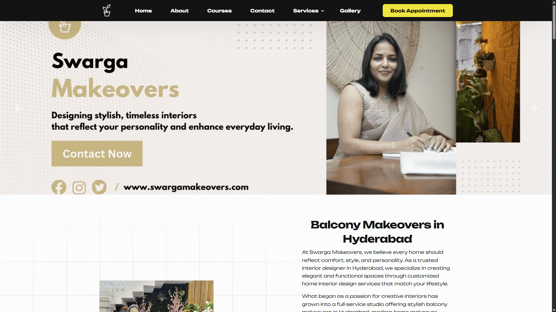 Swarga Makeovers interface preview